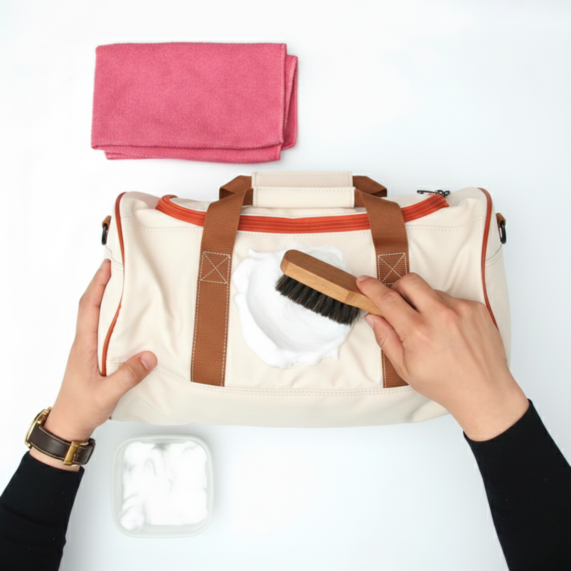 Cepillado profesional de duffle bag mediana para lavado de morrales (no cuero)